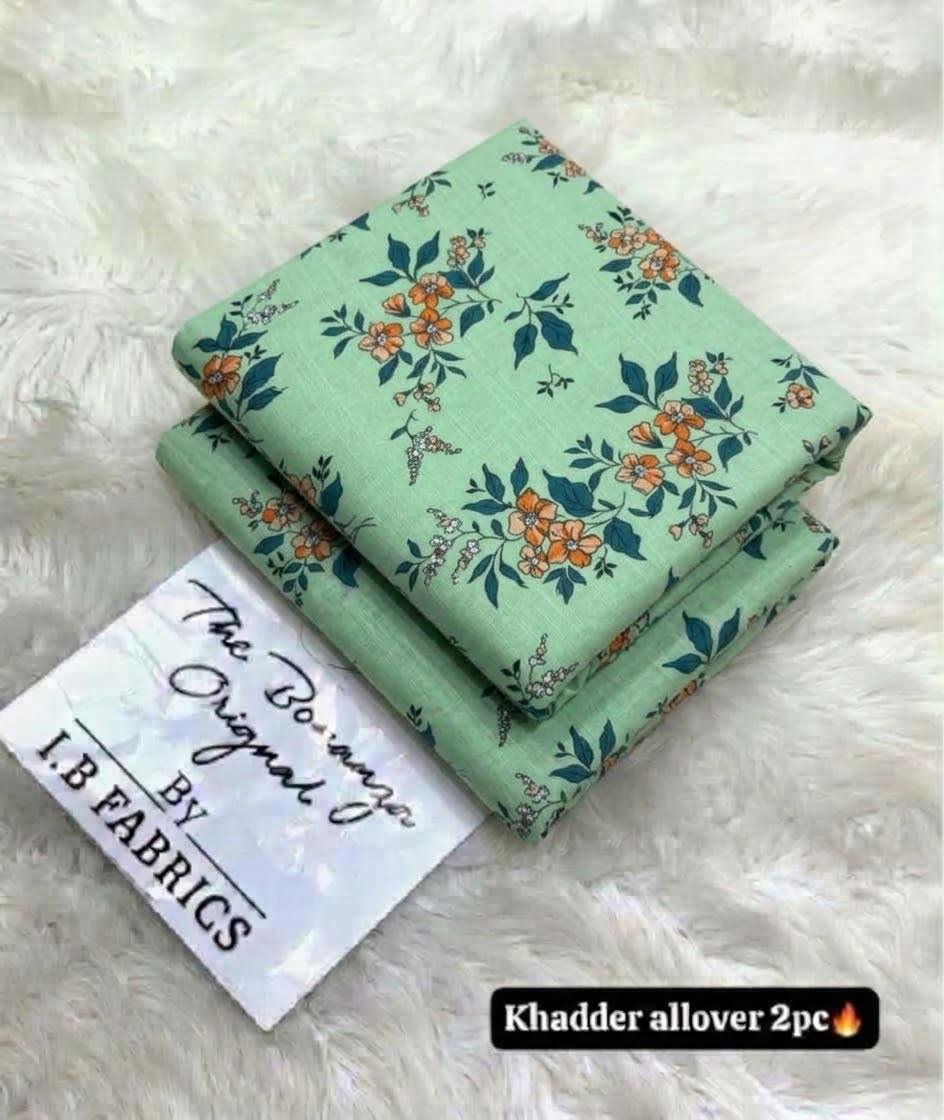 Mint Blossom Print Khaddar 2 Piece Suit – Digital Printed Winter Collection Image 2