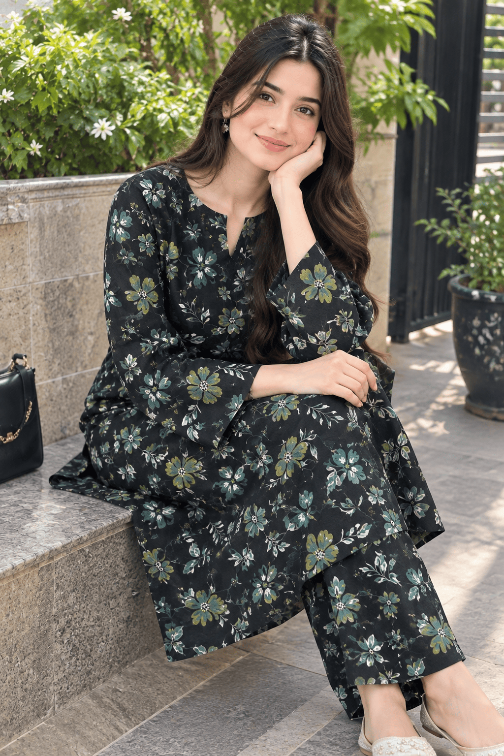 Royal Meadow Print Khaddar 2 Piece Suit – Digital Printed Winter Collection