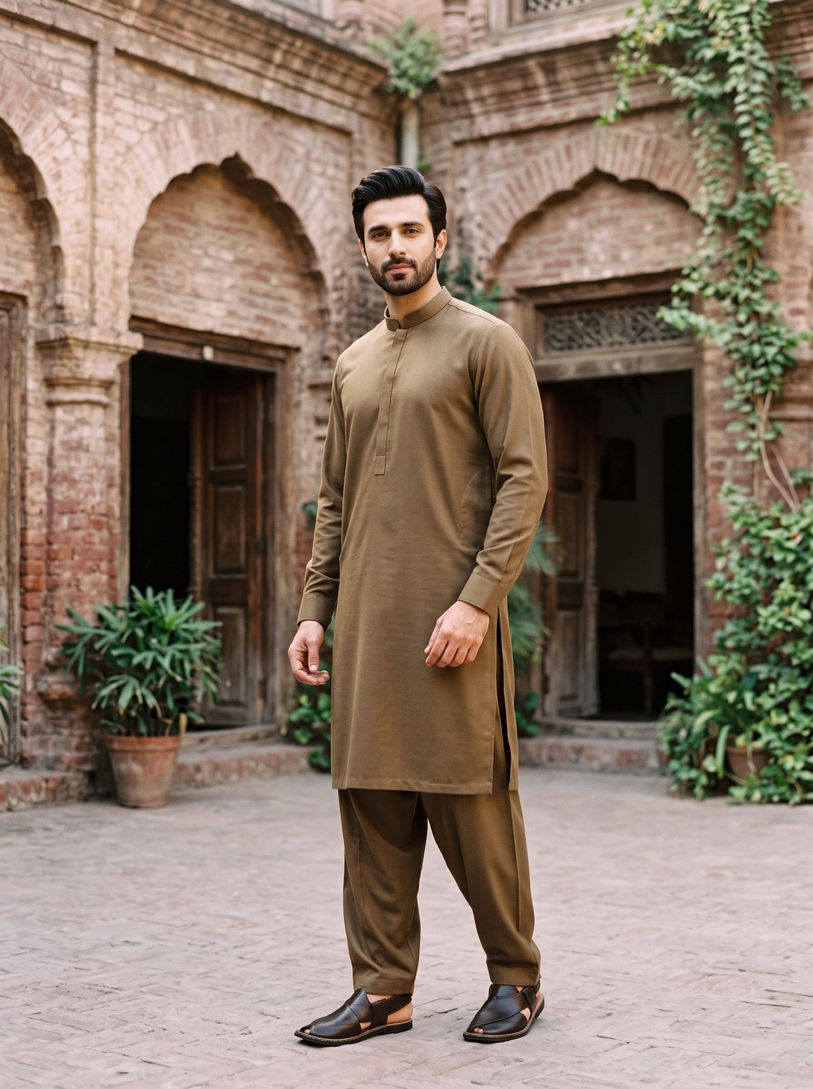 Dirt Beown Spark Wool Unstitched Men’s 4 Meter Suit – Winter Collection
