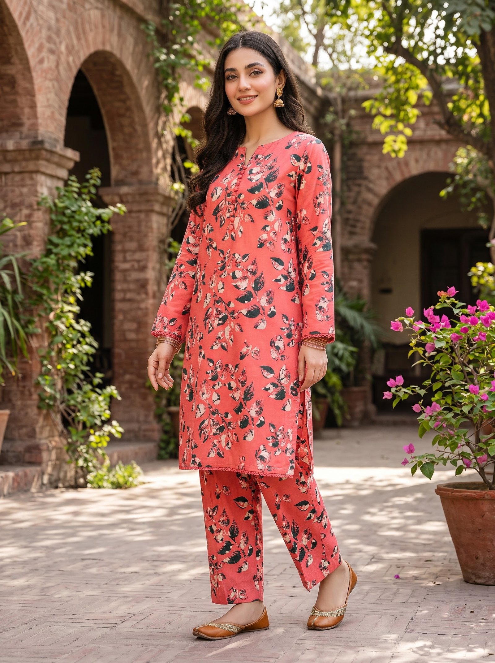 Soft Lilly Print Khaddar 2 Piece Suit – Digital Printed Winter Collection