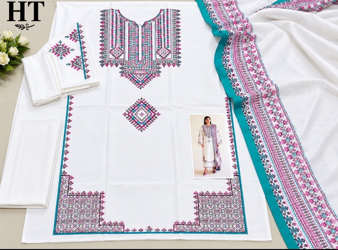 Noor-e-Pashmina Dhanak 3PC Winter Suit Image 3