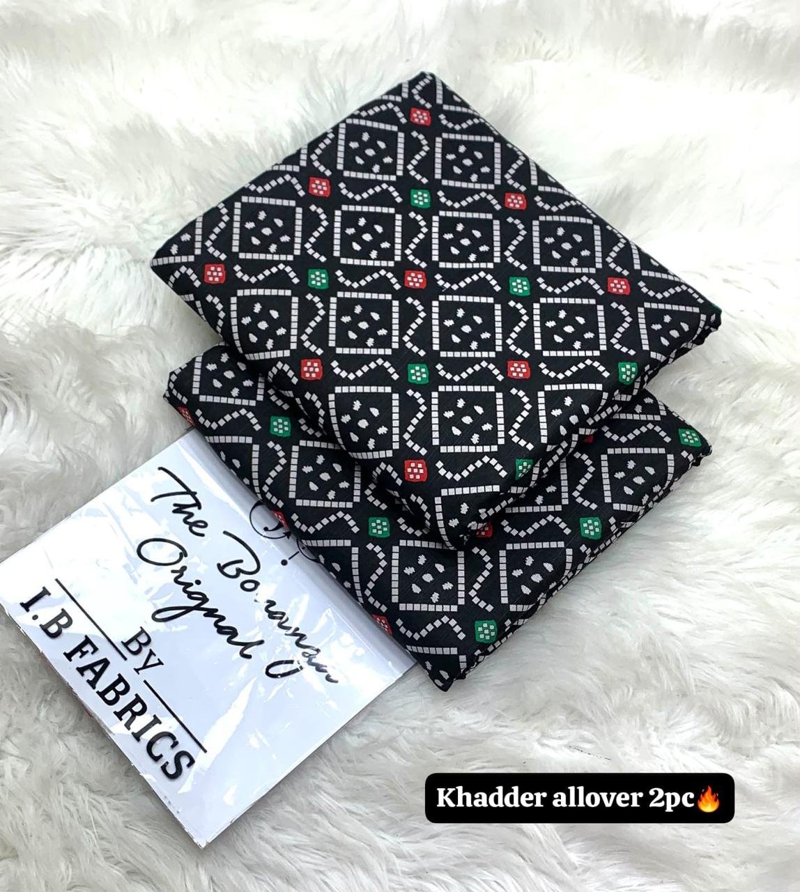 Black Chunari Print Khaddar 2 Piece Suit – Digital Printed Winter Collection Image 2