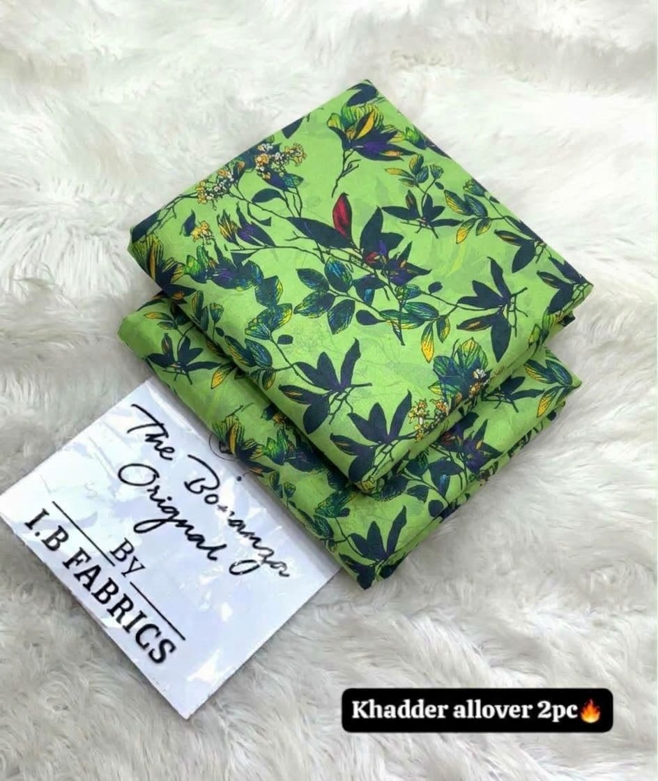 Leafy Charm Print Khaddar 2 Piece Suit – Digital Printed Winter Collection Image 2