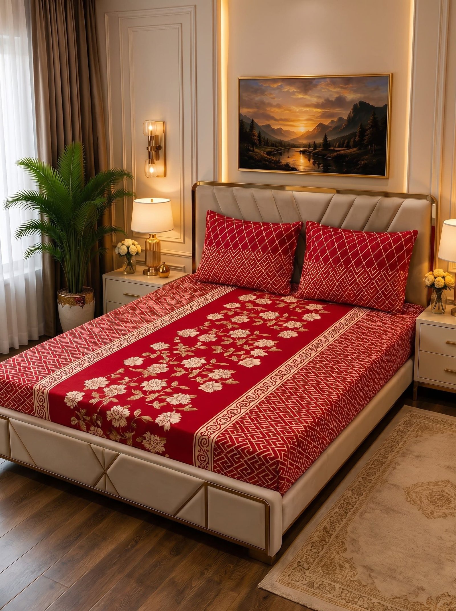 Premium 3Pc Soft Fleece Bedsheet | Elegant Designs