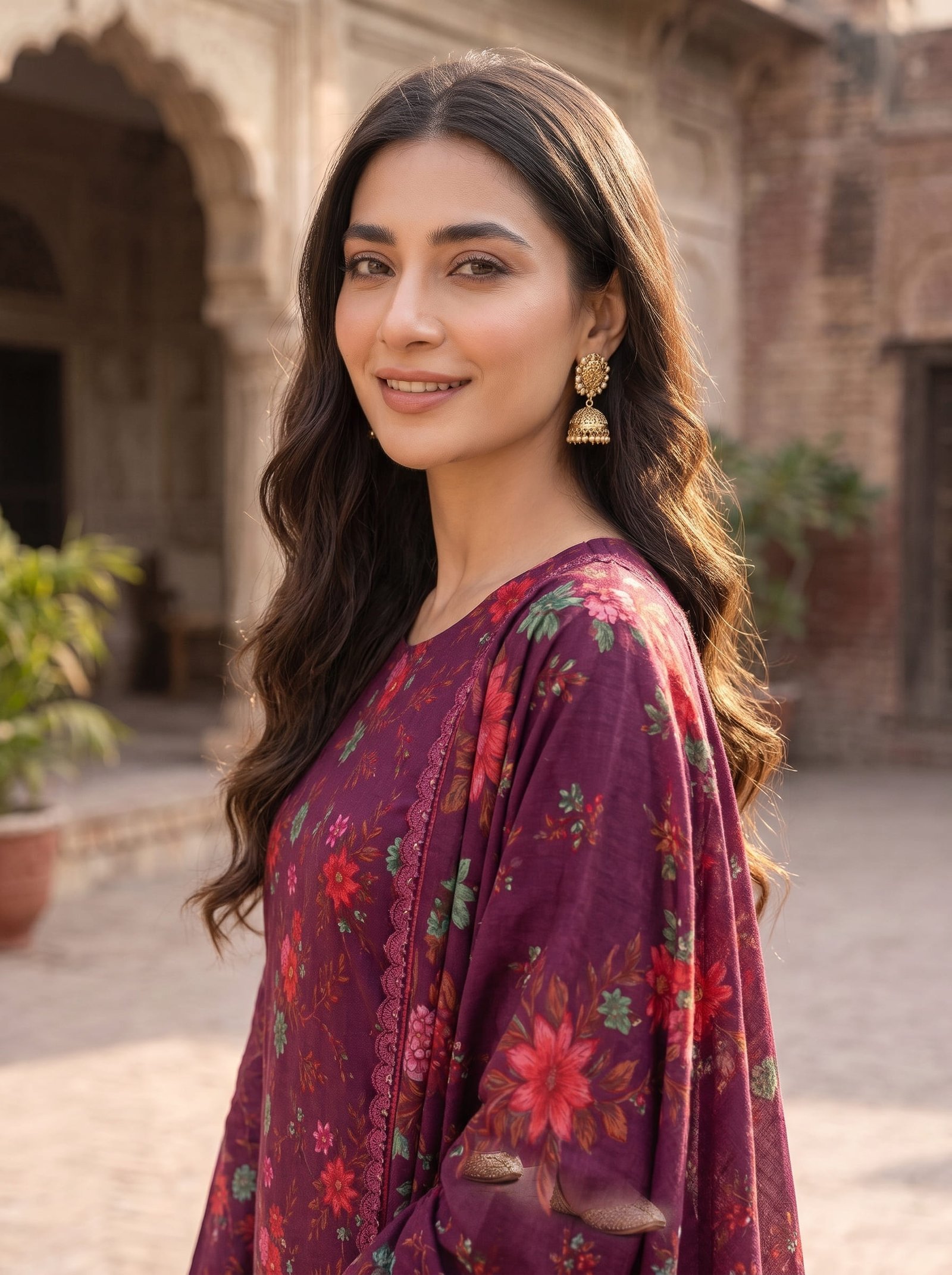 Mahjabeen Khaddar Printed 3-Piece Suit with Embroidered Daman & Laser-Cut Detailing