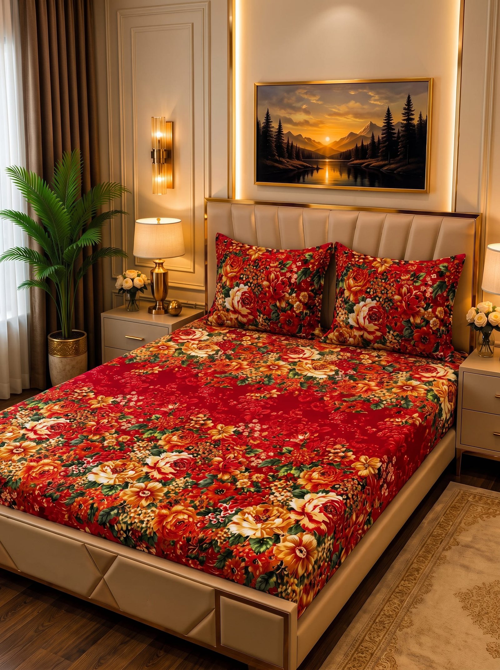 Premium 3Pc Soft Fleece Bedsheet | Elegant Designs