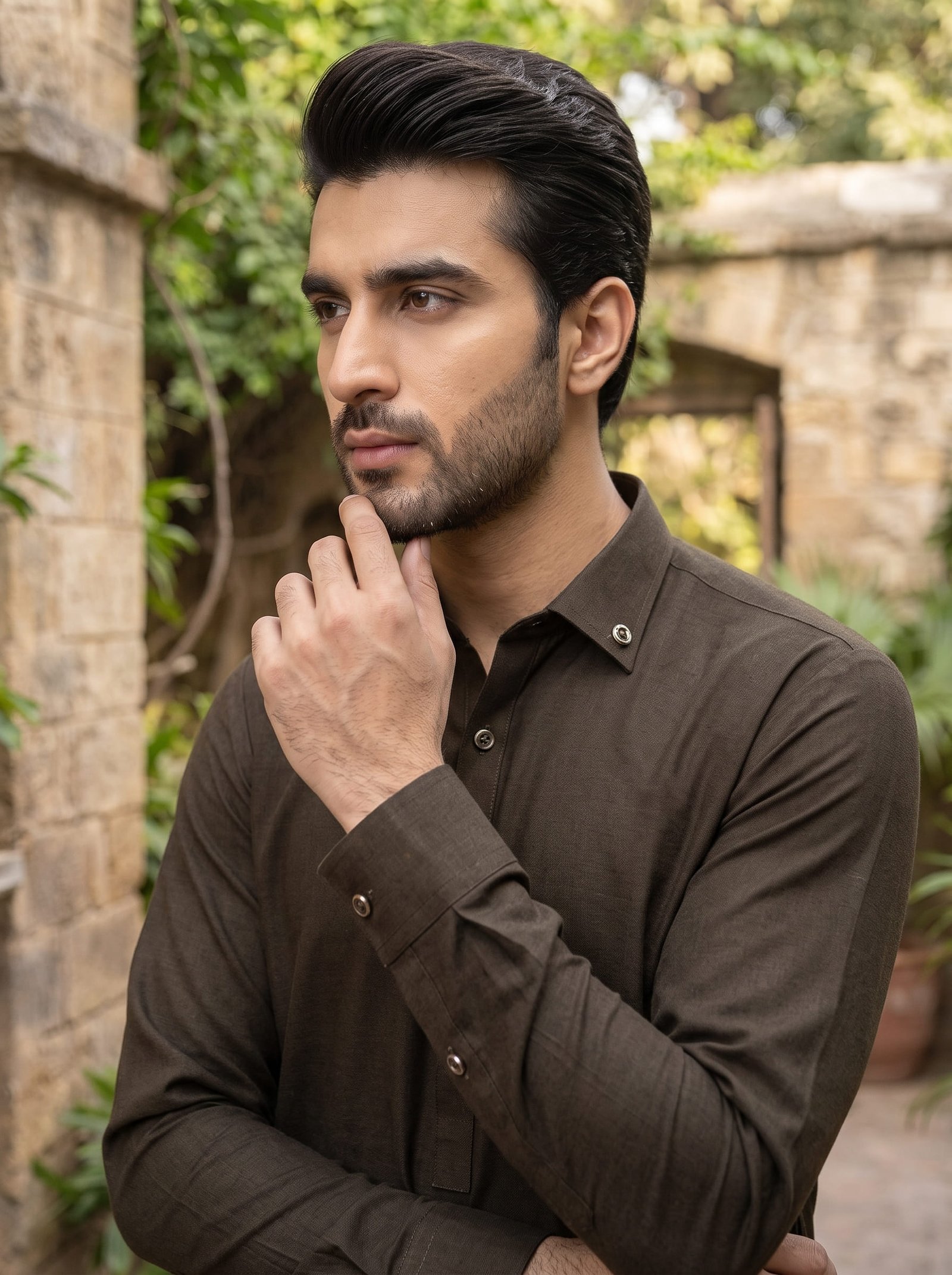 Mehndi Spark Wool Unstitched Men’s 4 Meter Suit – Winter Collection Image 2