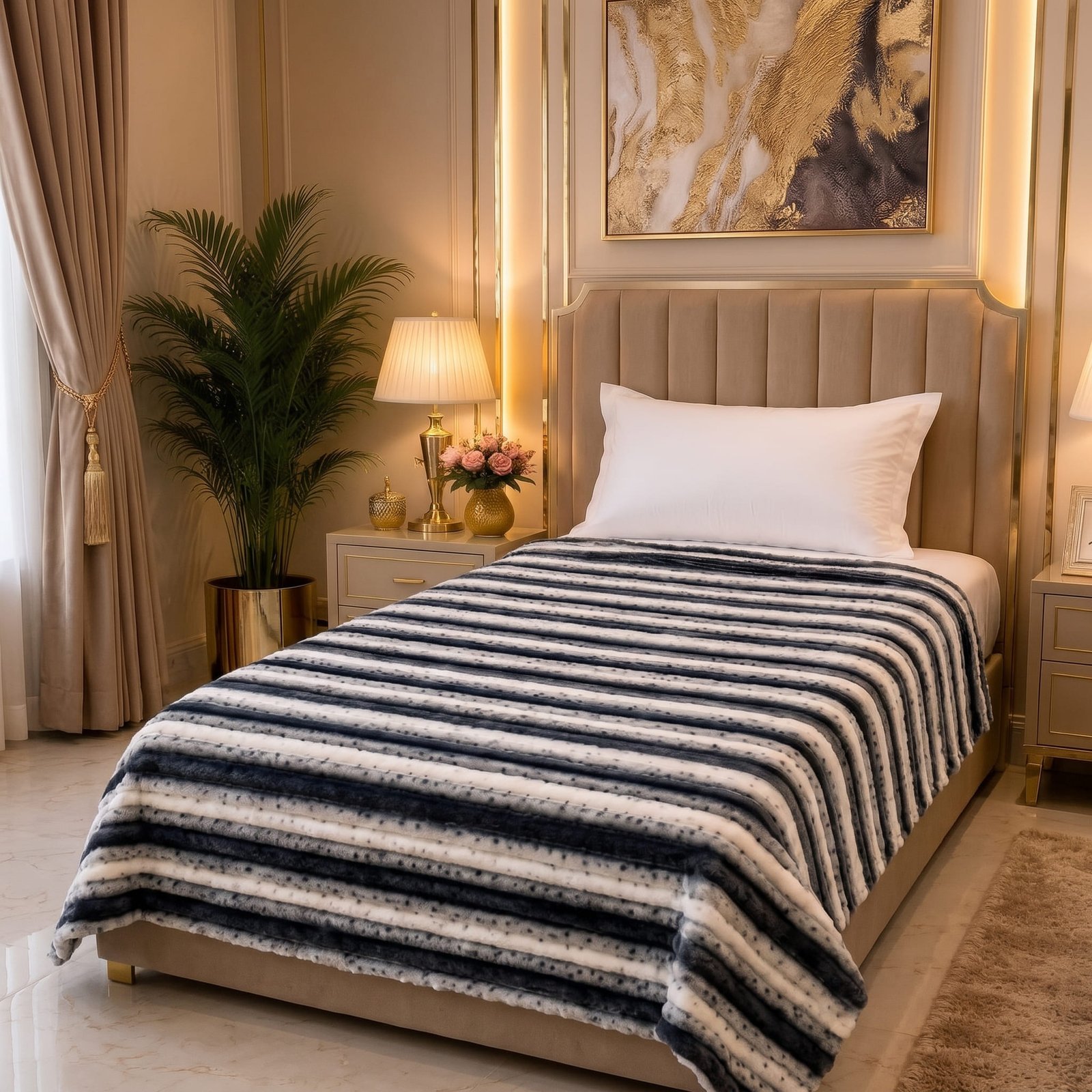Premium Printed Puffy Blanket – Ultra Soft & Cozy