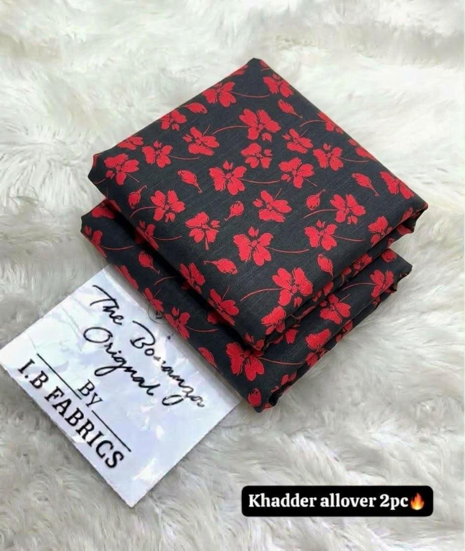 Ruby Petals Print Khaddar 2 Piece Suit – Digital Printed Winter Collection Image 2