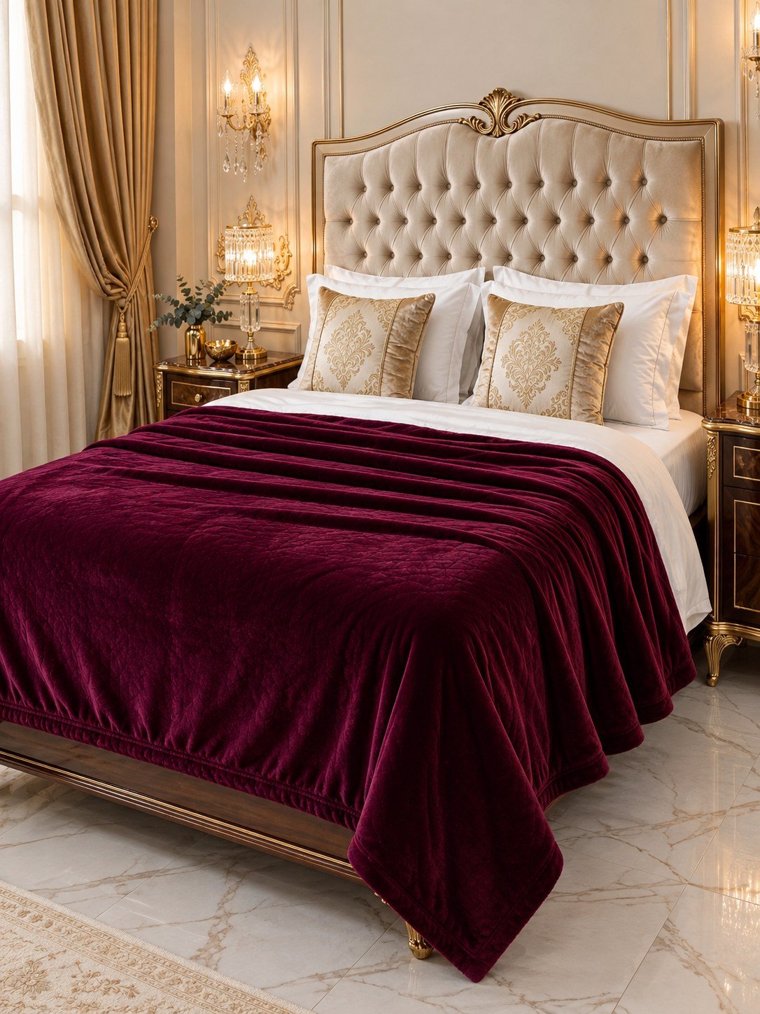 Burgundy Luxury AC Blanket – Double Bed