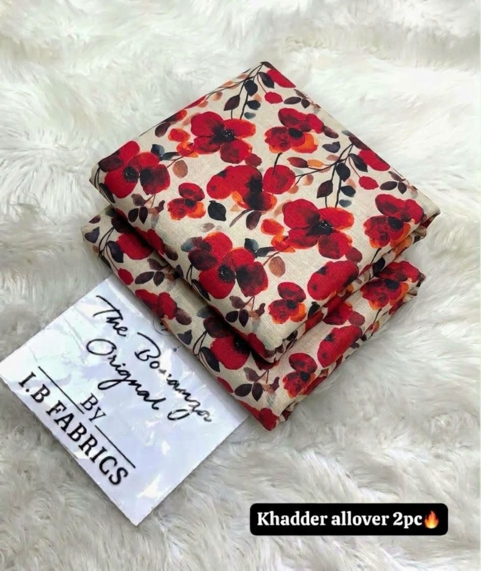 Petals Blooming Print Khaddar 2 Piece Suit – Digital Printed Winter Collection Image 2