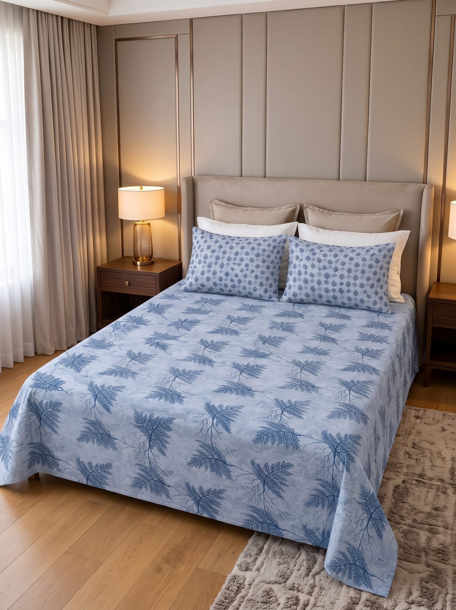 Premium Cotton King Size Bedsheet Set with 2 Pillowcases – 3 Piece Bedding Set
