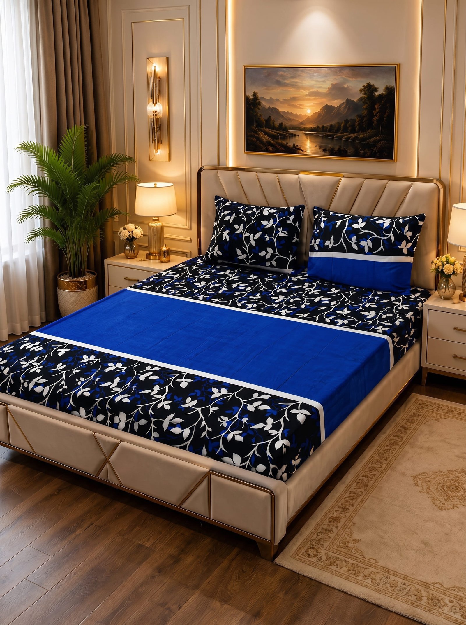 Premium 3Pc Soft Fleece Bedsheet | Elegant Designs