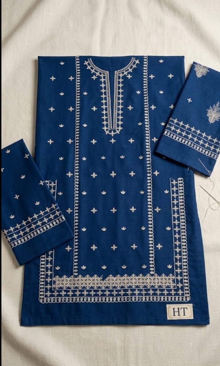 Blue Majesty Premium Dhanak Embroidered 2-Piece Suit – Winter Collection 2026-27 Image 2