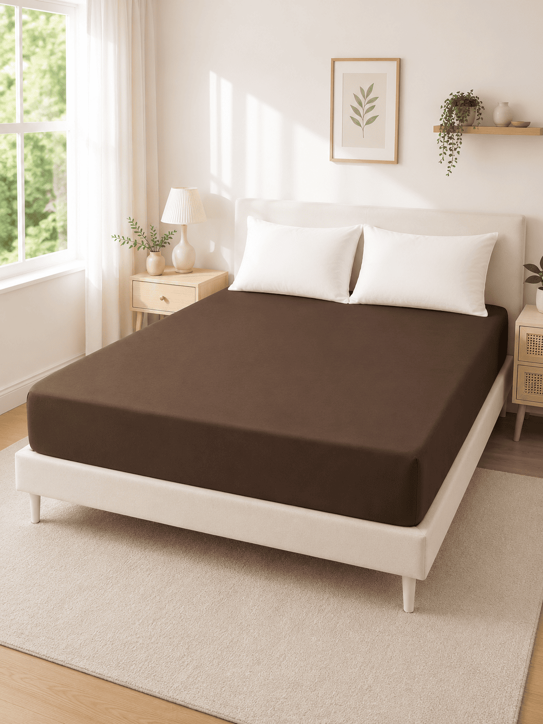 Brown Micro Fitted Waterproof Mattress Protector – Standard King Size