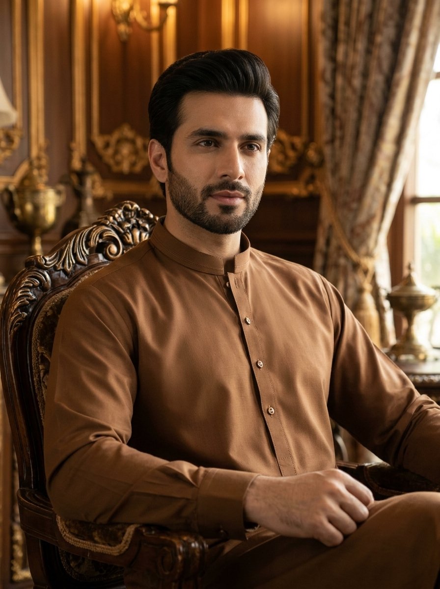 Warm Rust Men’s Tropical Wash & Wear Fabric – 4 Meter Unstitched Suit