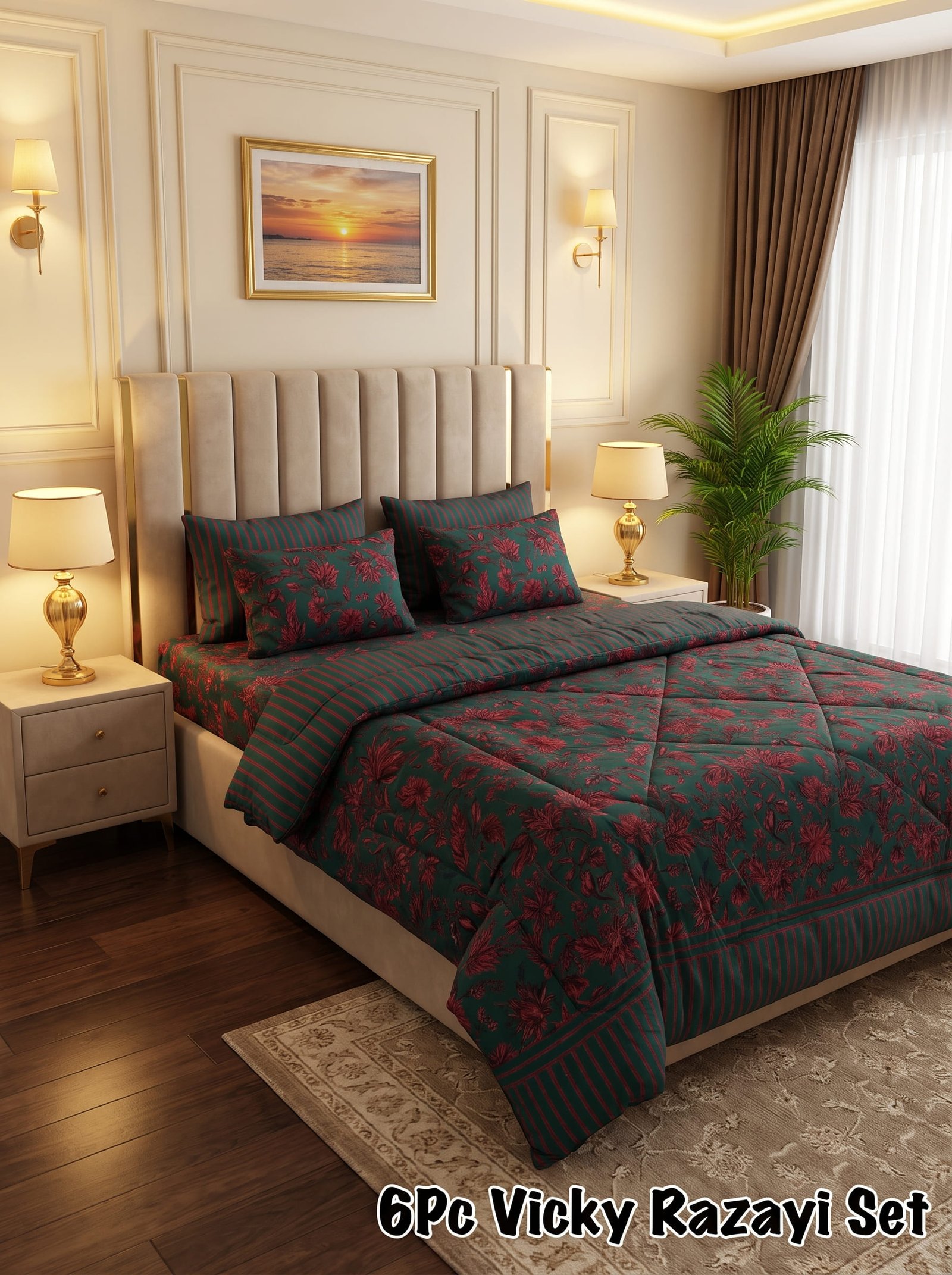Luxury 6-Piece King Size Razai Set 2026 | 500 GSM Premium Winter Bedding Collection