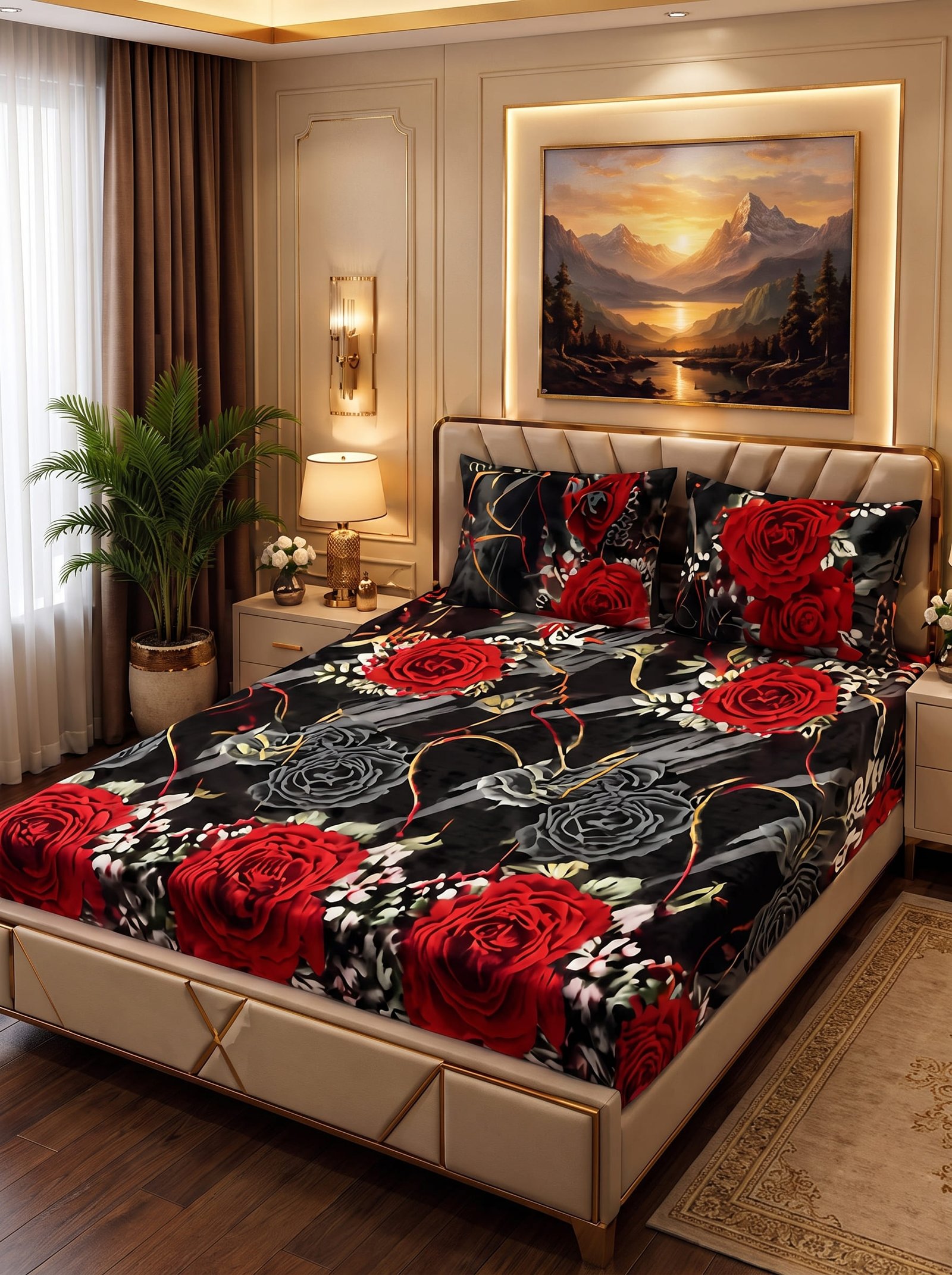 Premium 3Pc Soft Fleece Bedsheet | Elegant Designs