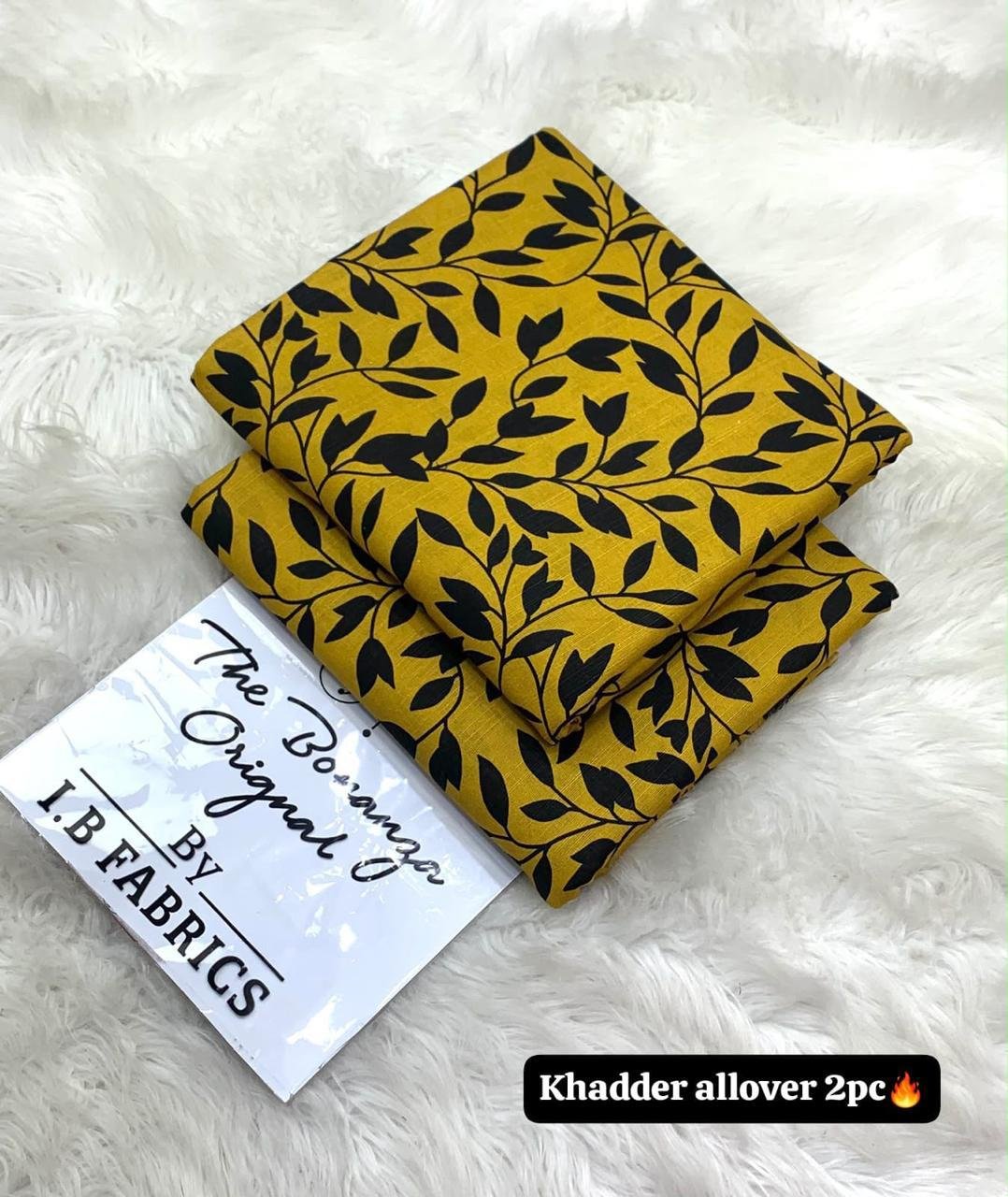 Mustard Royale Print Khaddar 2 Piece Suit – Digital Printed Winter Collection Image 2