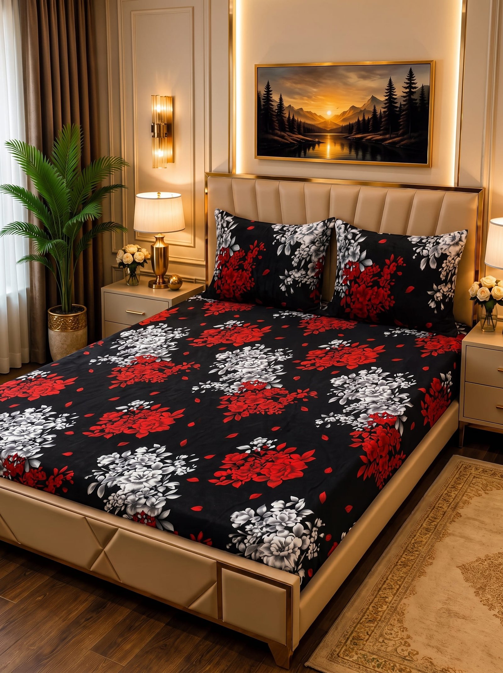 Premium 3Pc Soft Fleece Bedsheet | Elegant Designs