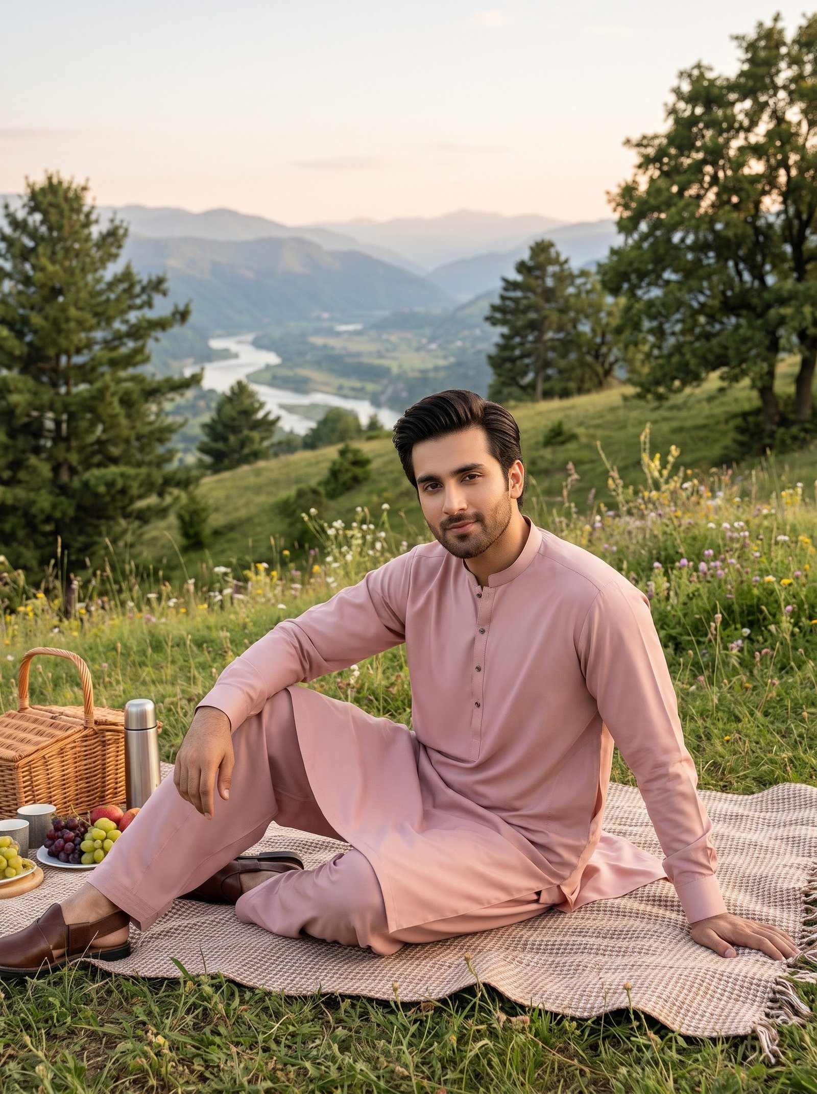 Dusty Pink Premium Microfiber Wash & Wear Fabric for Men – 4 Meter Unstitched Suit |