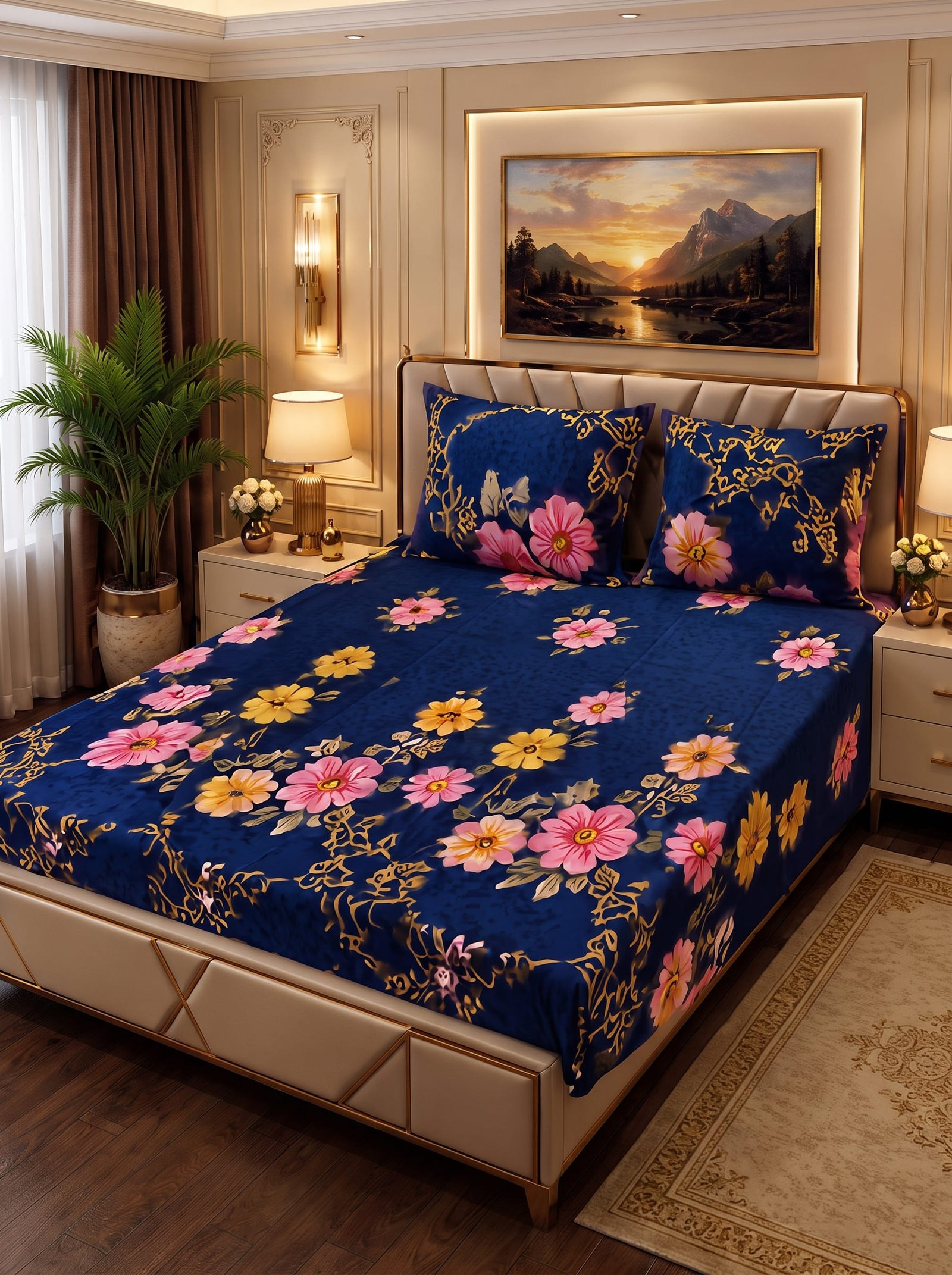 Premium 3Pc Soft Fleece Bedsheet | Elegant Designs