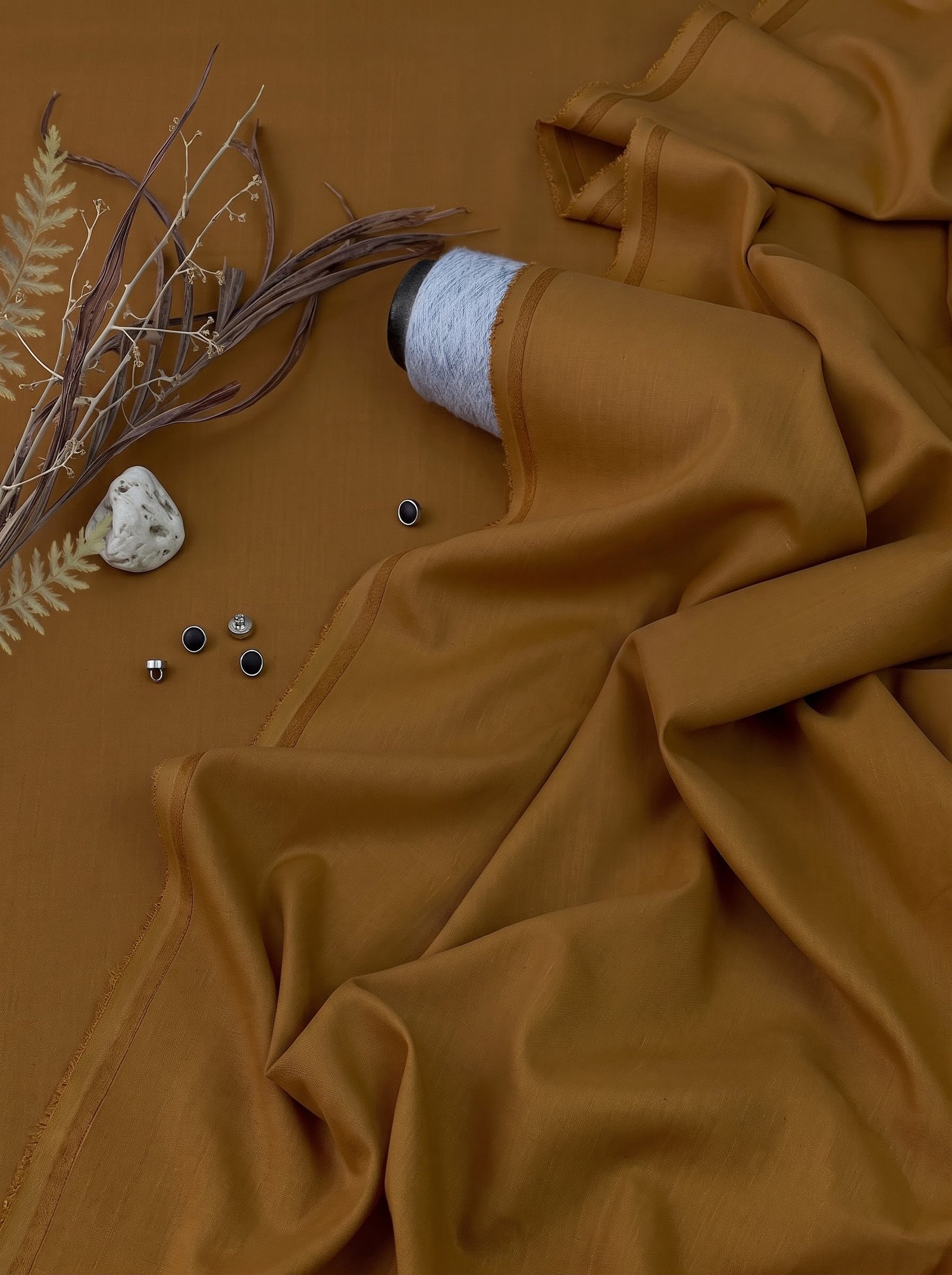 Cinnamon Brown Premium Microfiber Wash & Wear Fabric for Men – 4 Meter Unstitched Suit | Image 3