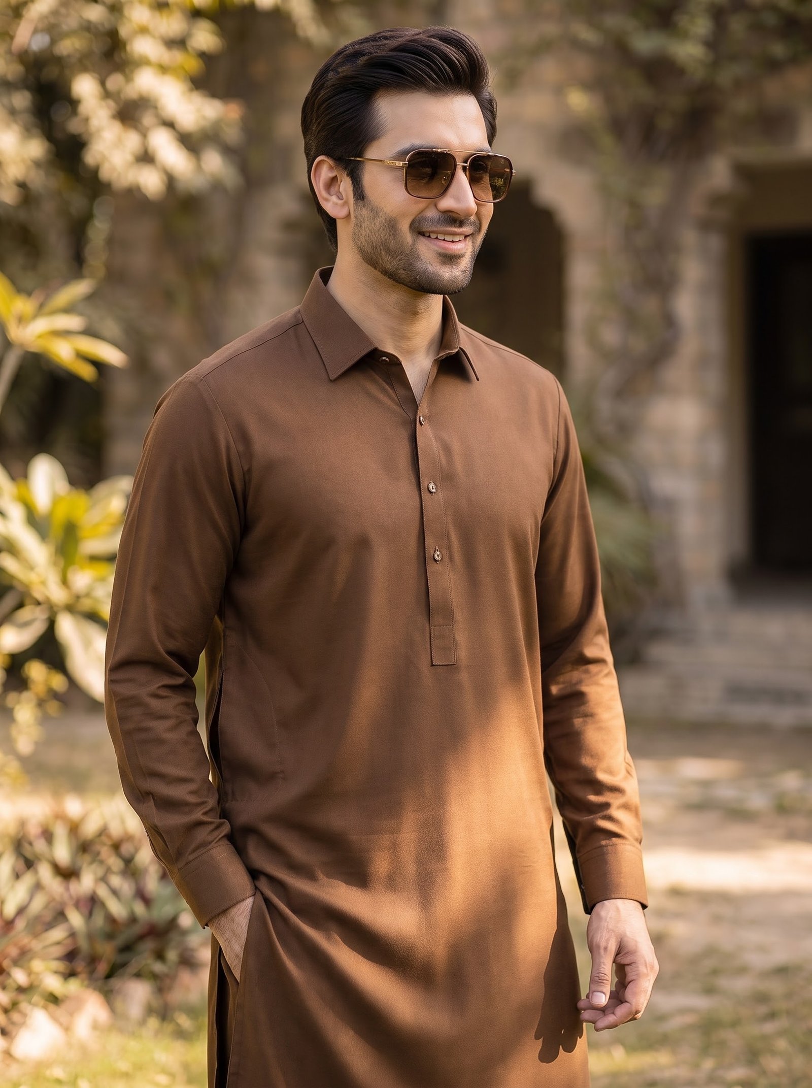 Caramel Spark Wool Unstitched Men’s 4 Meter Suit – Winter Collection