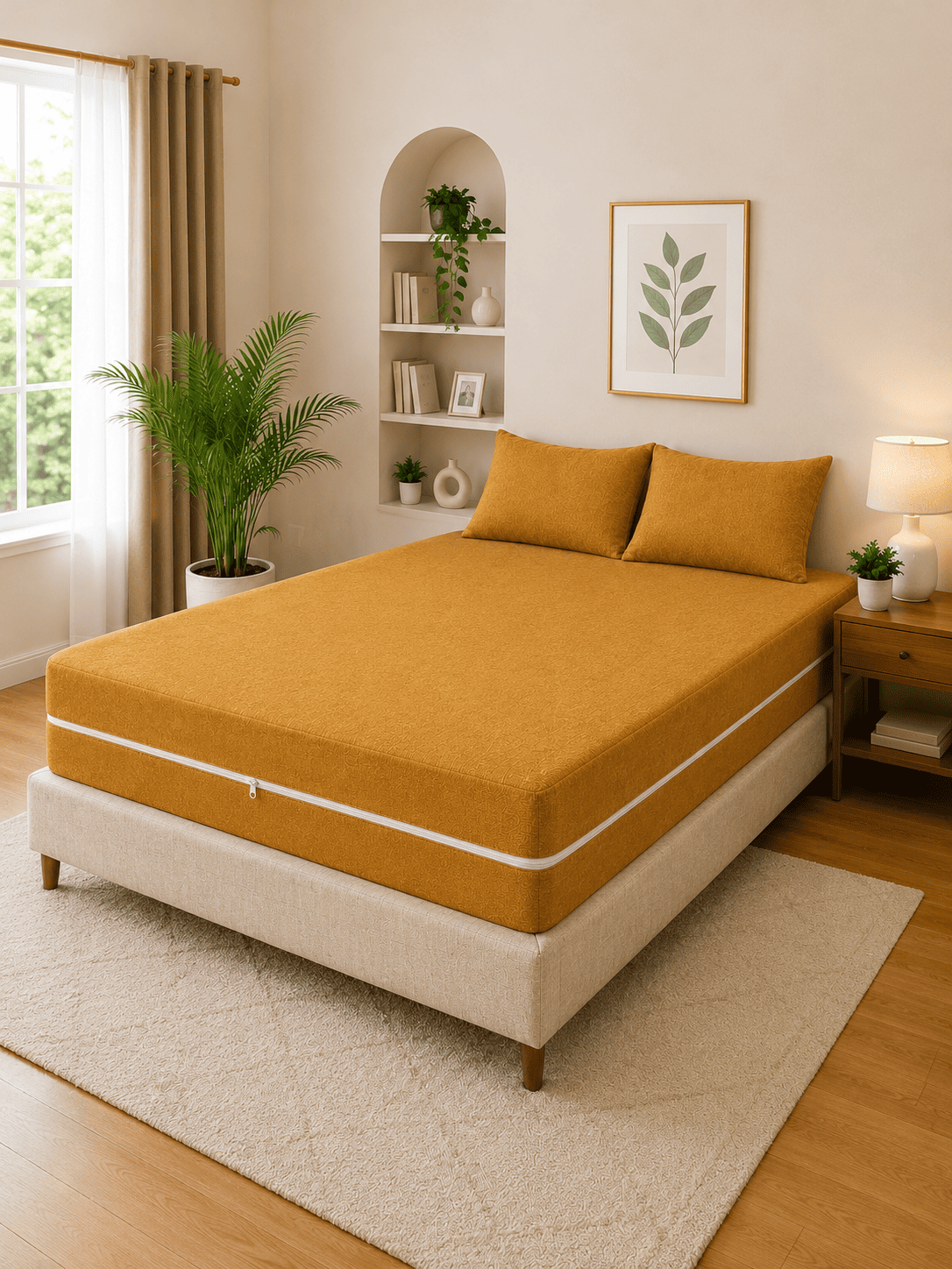 Copper Zipper Waterproof Mattress Protector – Standard King Size