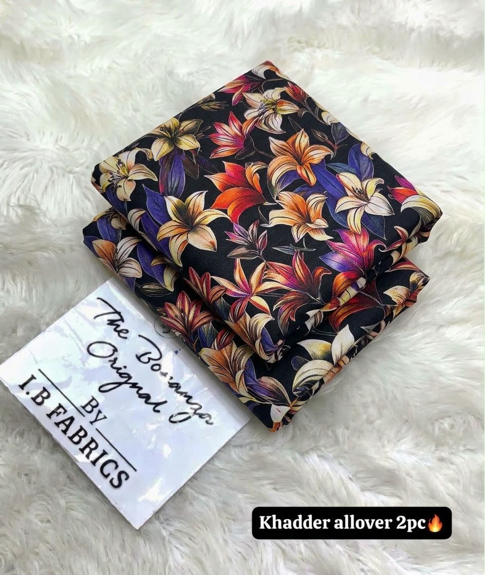 Daisy Print Khaddar 2 Piece Suit – Digital Printed Winter Collection Image 2
