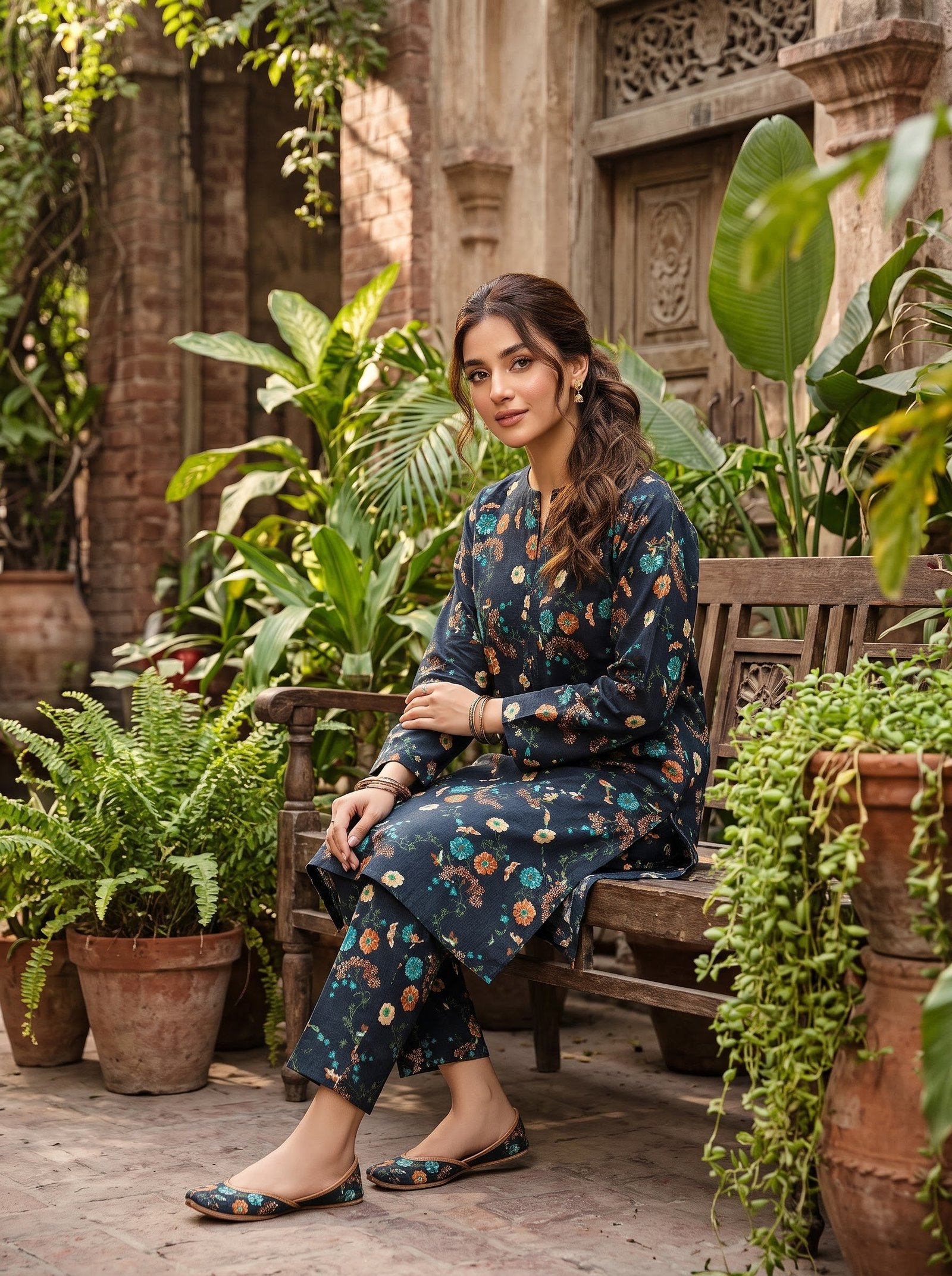 Nature Grace Print Khaddar 2 Piece Suit – Digital Printed Winter Collection