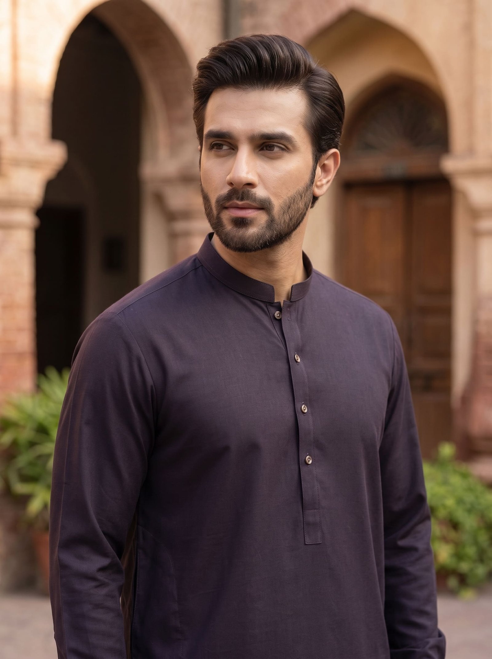 Dark Plum Spark Wool Unstitched Men’s 4 Meter Suit – Winter Collection