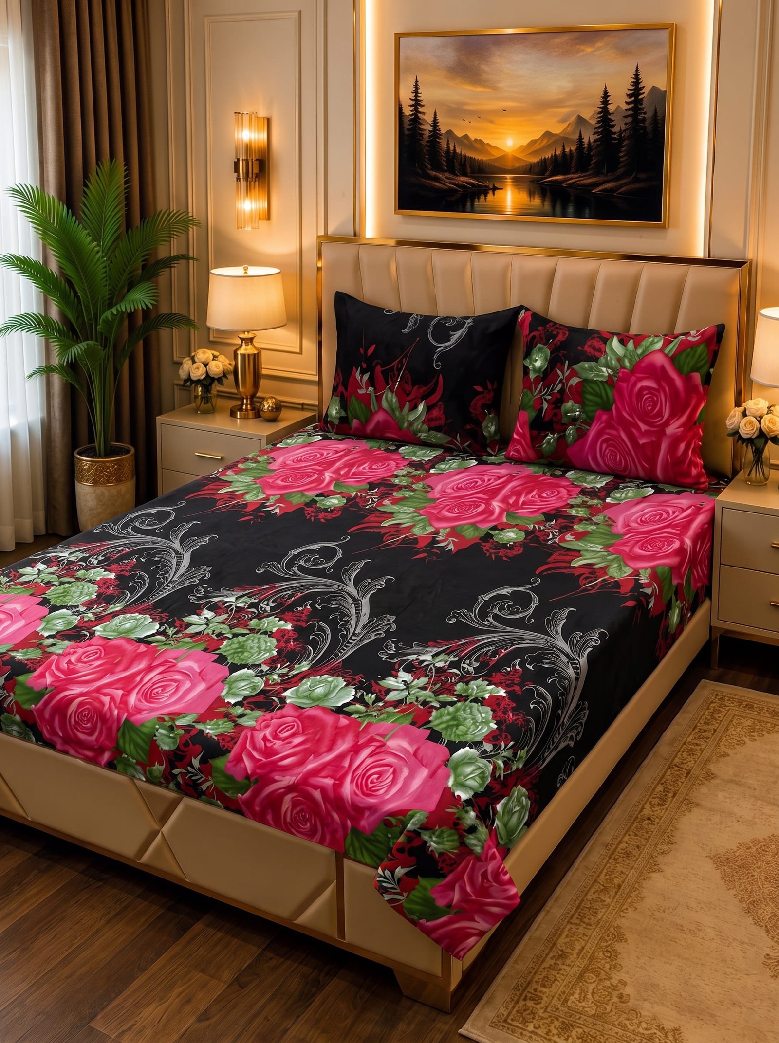 Premium 3Pc Soft Fleece Bedsheet | Elegant Designs
