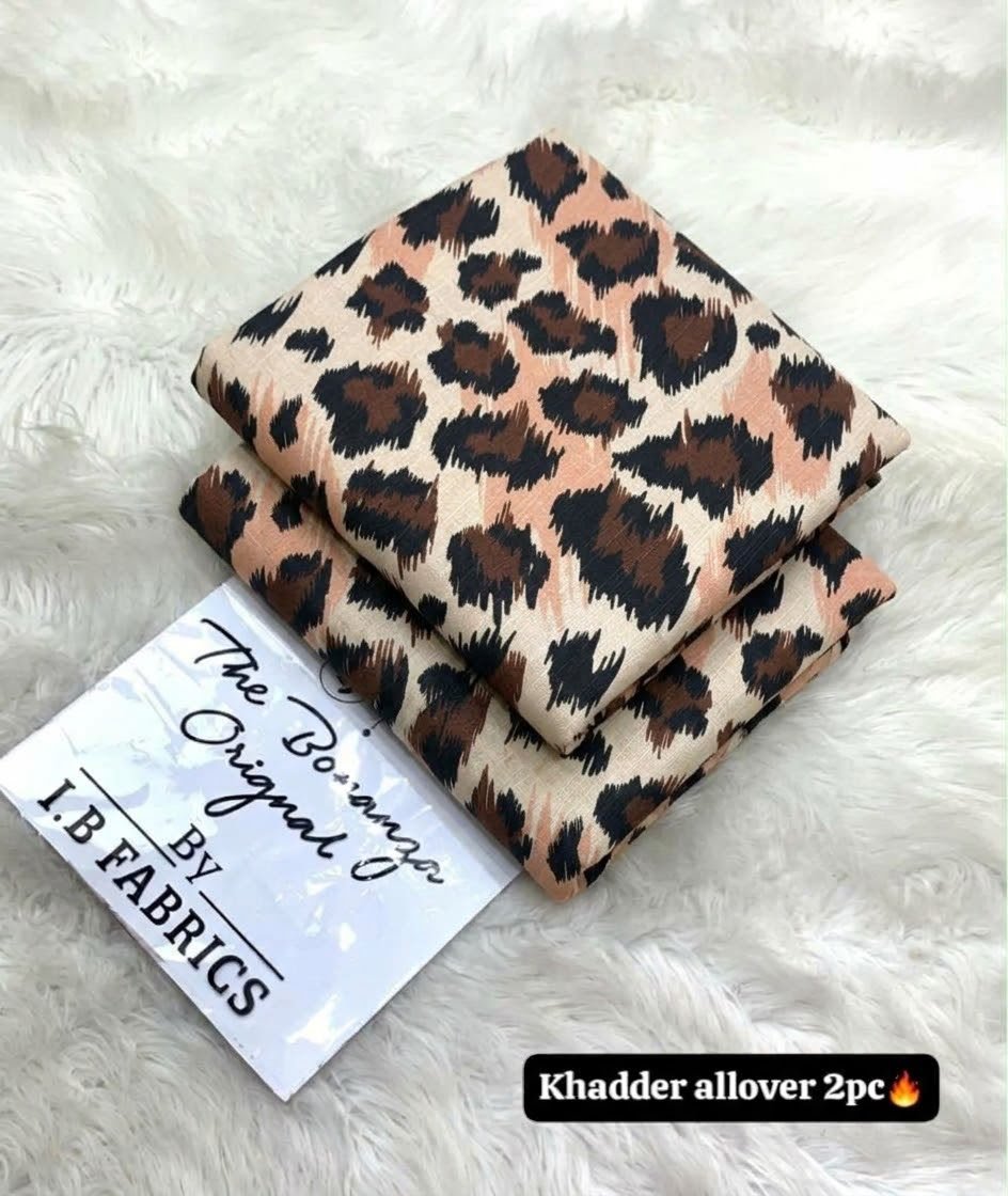 Leopard Print Khaddar 2 Piece Suit – Digital Printed Winter Collection Image 2