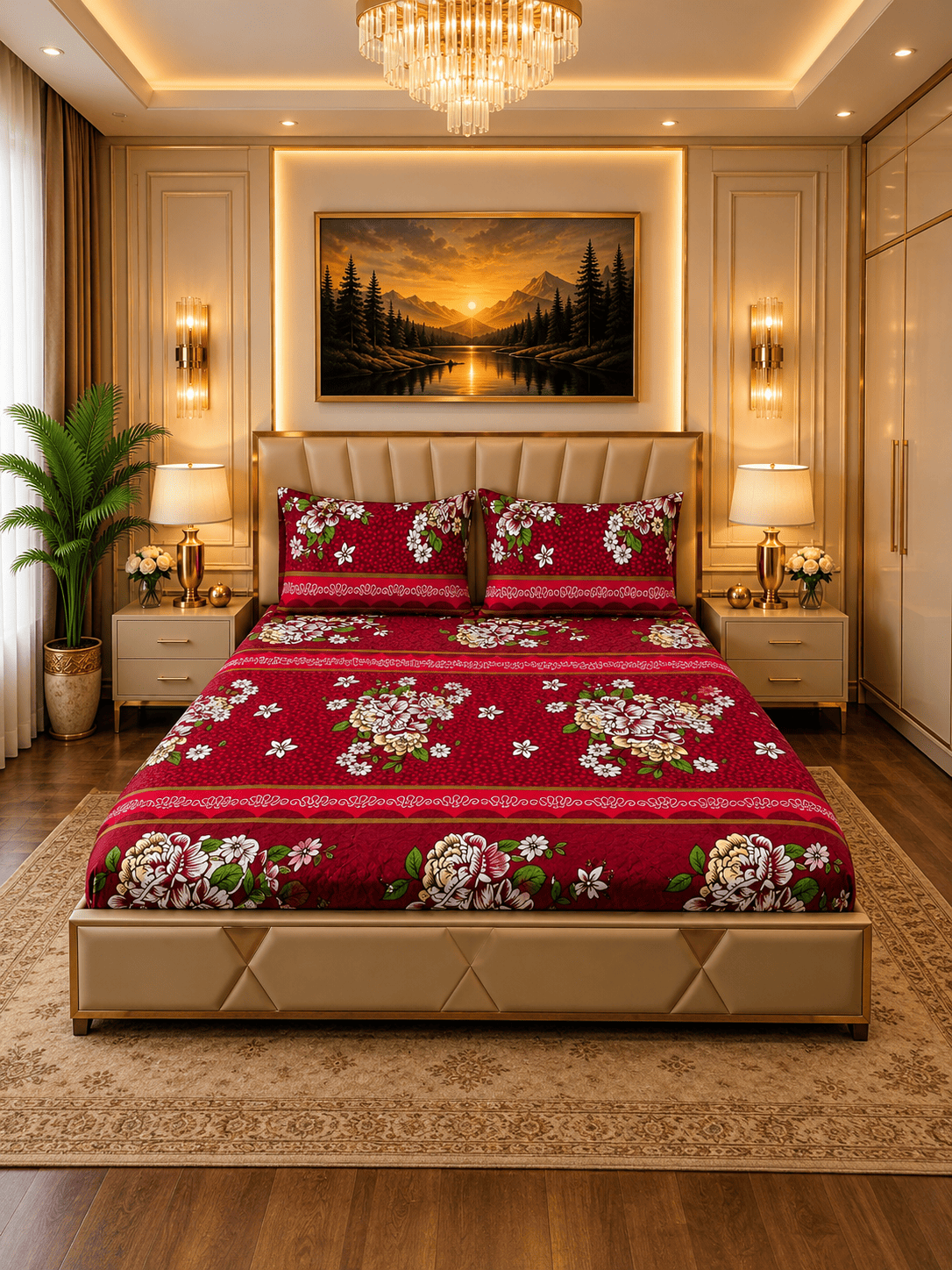 Premium 3Pc Soft Fleece Bedsheet | Elegant Designs